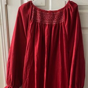 Smocked Flannel Nightgown - Tall